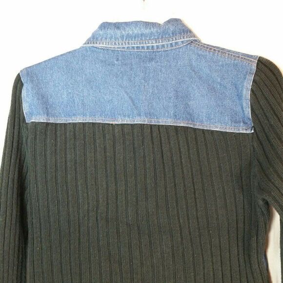 KIKIT Maurice Sasson Denim Shacket Jacket Size Small Ribbed Sleeve - Picture 4 of 10